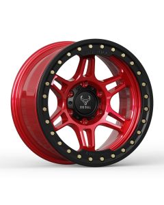 Big Bull Phantom 17X9 Flame Red W/ Black Ring