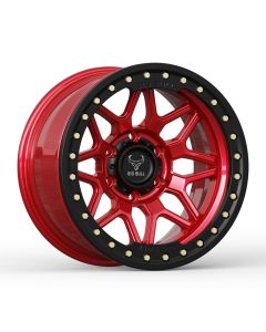 Big Bull Thor 17X9 Flame Red W/ Black Ring